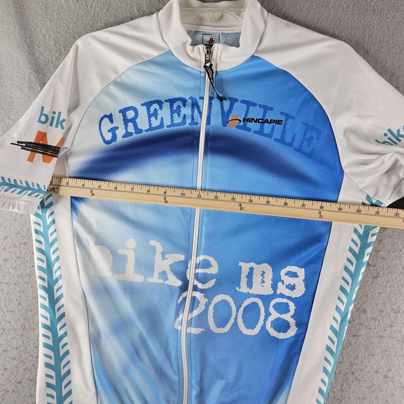 Hincapie Sportswear Cycling Jersey Shirt Mens Medium Blue Greenville Bike MS gallery