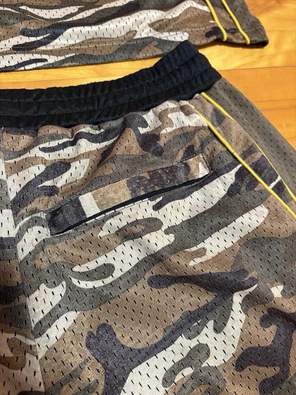 Vintage Karl Kani #23 Camo Basketball Shorts Jersey Set M-L Sports Preowned Read gallery