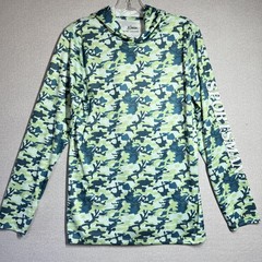 World Wide Sportsman Shirt Mens Green Camo Hooded Fishing Tee Long Sleeve