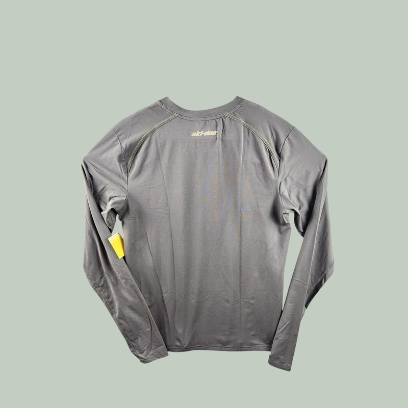 NWT Ski-Doo Performance Shirt Men's Medium Gray Long Sleeve Moisture Wicking gallery
