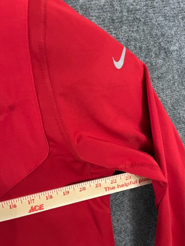 Men's Nike Running Pullover 1/2 Zip Two Toned Red 3M Reflect Element L EUC gallery