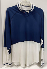 VTG 90s Nike F.I.T. Polyester Navy Blue White Collared Long Sleeve Size L
