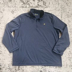 Jack Nicklaus Navy Blue XL Long Sleeve Pullover 1/4 Zip Fleece Backed