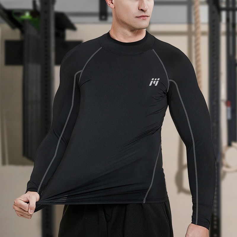 Men's Athletic Long Sleeve Compression Shirts Dry Fit Sports Gym Shirts Workout gallery