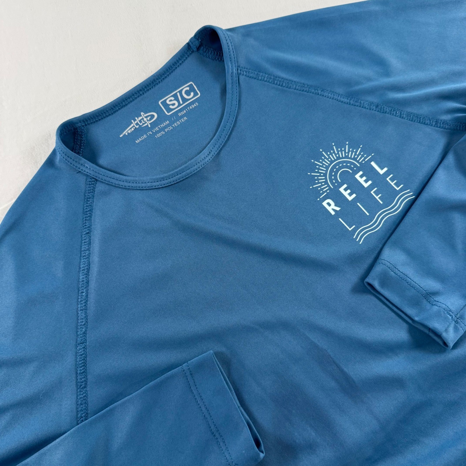 Reel Life Men's S Blue UV Sun Protection Long Sleeve Performance Fishing Shirt gallery