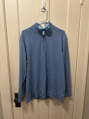 Vineyard Vines Men’s Performance Quarter Zip Sweater Shirt Blue Size Large