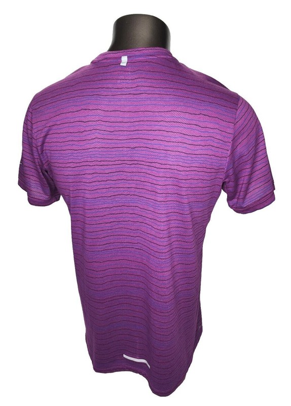 Nike Tailwind Running Shirt SZ L Men's Striped 872018 Berry Blue Training gallery