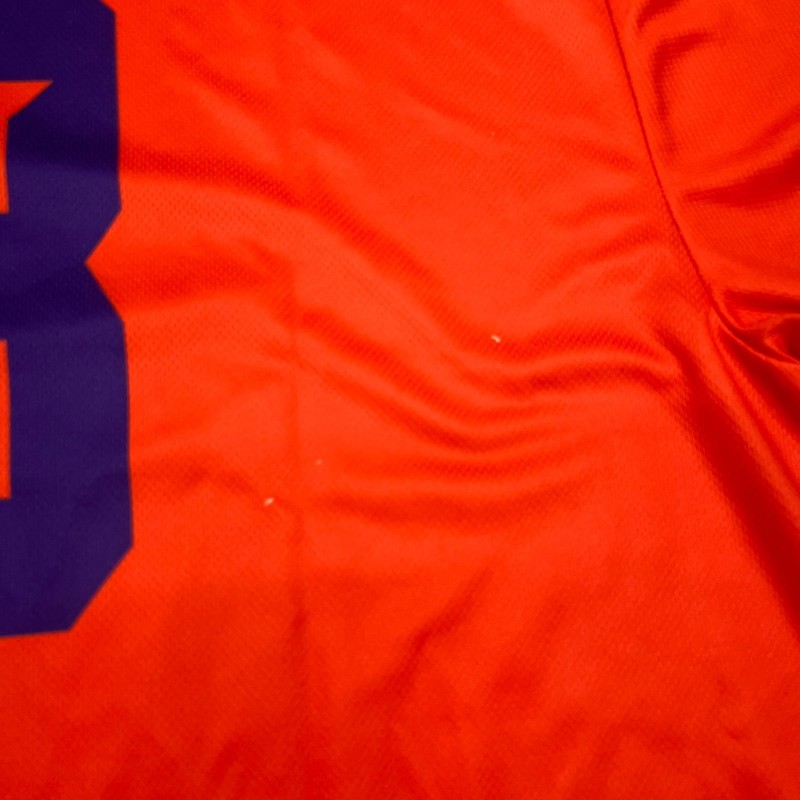 New Balance Orange Button-Up Short Sleeve Baseball Jersey Men's Size Large NEW gallery