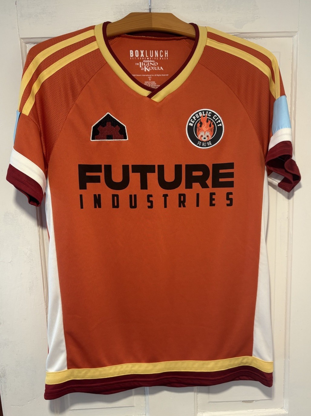 Box Lunch Jersey Mens Small Orange Legend Of Korra Future Industries Cartoon Dad gallery