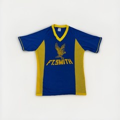 Vintage 70s Fort Smith Eagles Jersey Blue Yellow Short Sleeve Arkansas USA