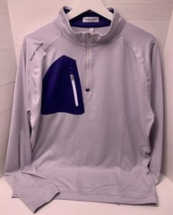 Peter Millar Golf Pullover M Crown Sport Verge Chest Logo 1/4 Zip Medium Gray