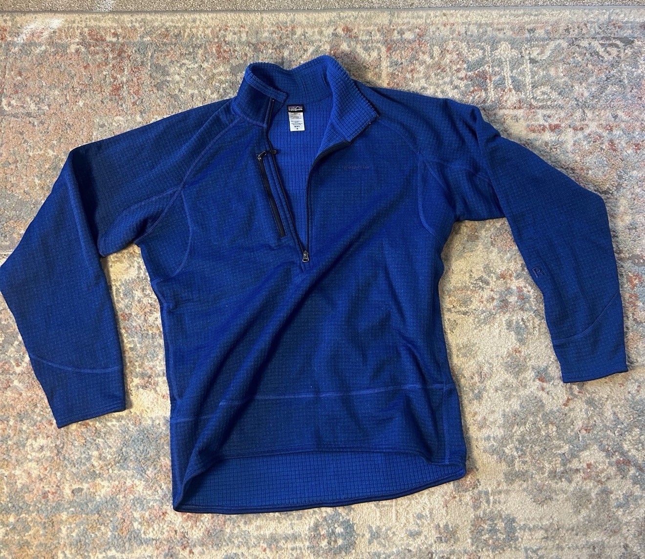 VTG Patagonia R1 Pullover Zip Men’s M Blue Outdoor Ski Hike Climb USA Fabric gallery