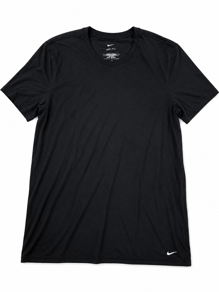 2 Mens Nike Black Dri fit crew T Shirts Size Large NWOT