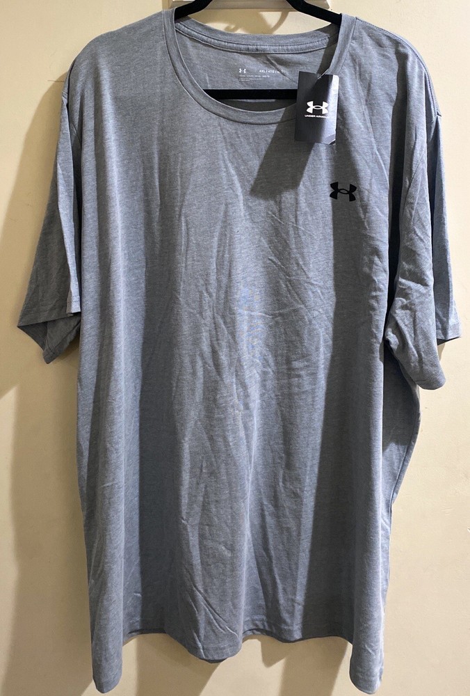 UNDER ARMOUR Logo Short Sleeve Gray Cotton/Poly T-shirt New with Tags 4XL