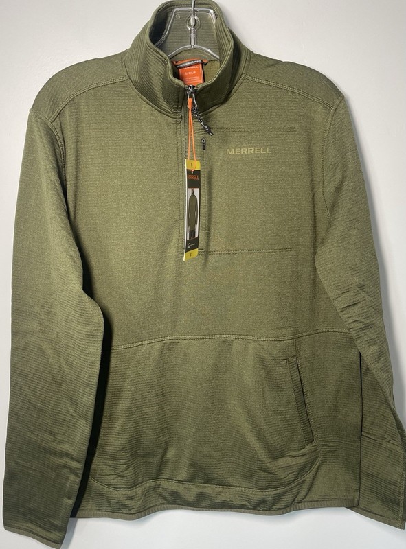Merrell Pullover Sweater 1/4 Zip Moisture Wicking Men’s S 1926590 Green gallery