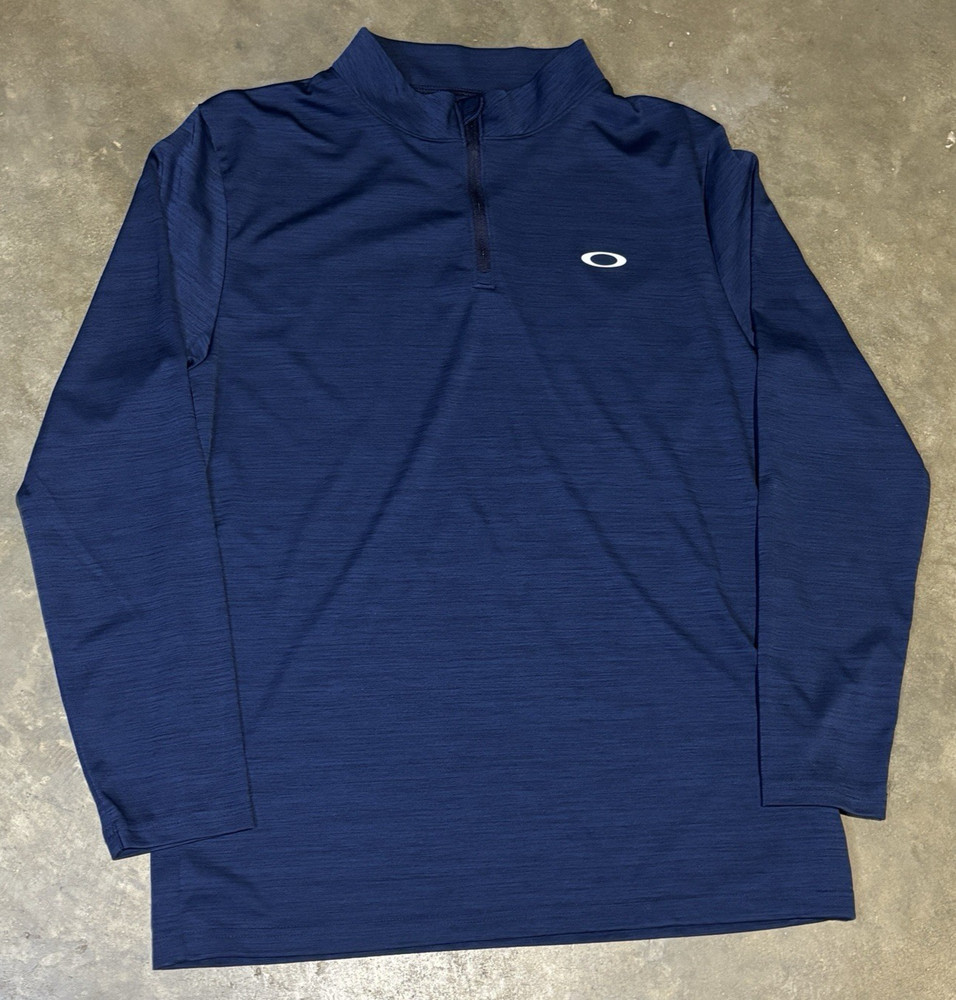 Oakley Hydrolix 1/4 Zip Pullover Men's Large Blue FA23 Athletic Performance LS
