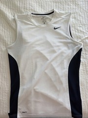 Nike Performance Polyester White/Black Large Men’s Tank Gym Top