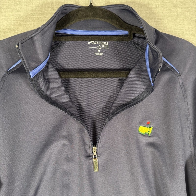 Masters Tech Golf Blue Performance 1/4 Quarter Zip Pullover Men's Medium gallery