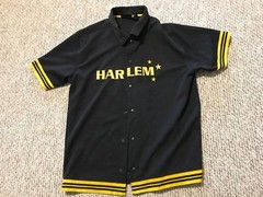 Asphalt Embroidered Harlem Snap Button Thick Basketball Jersey Shirt Large L