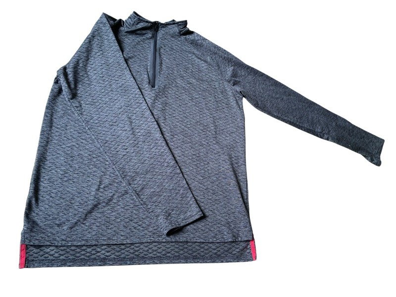 Spyder Active Pullover Mens Medium Gray Quarter Zip Long Sleeve Performance gallery