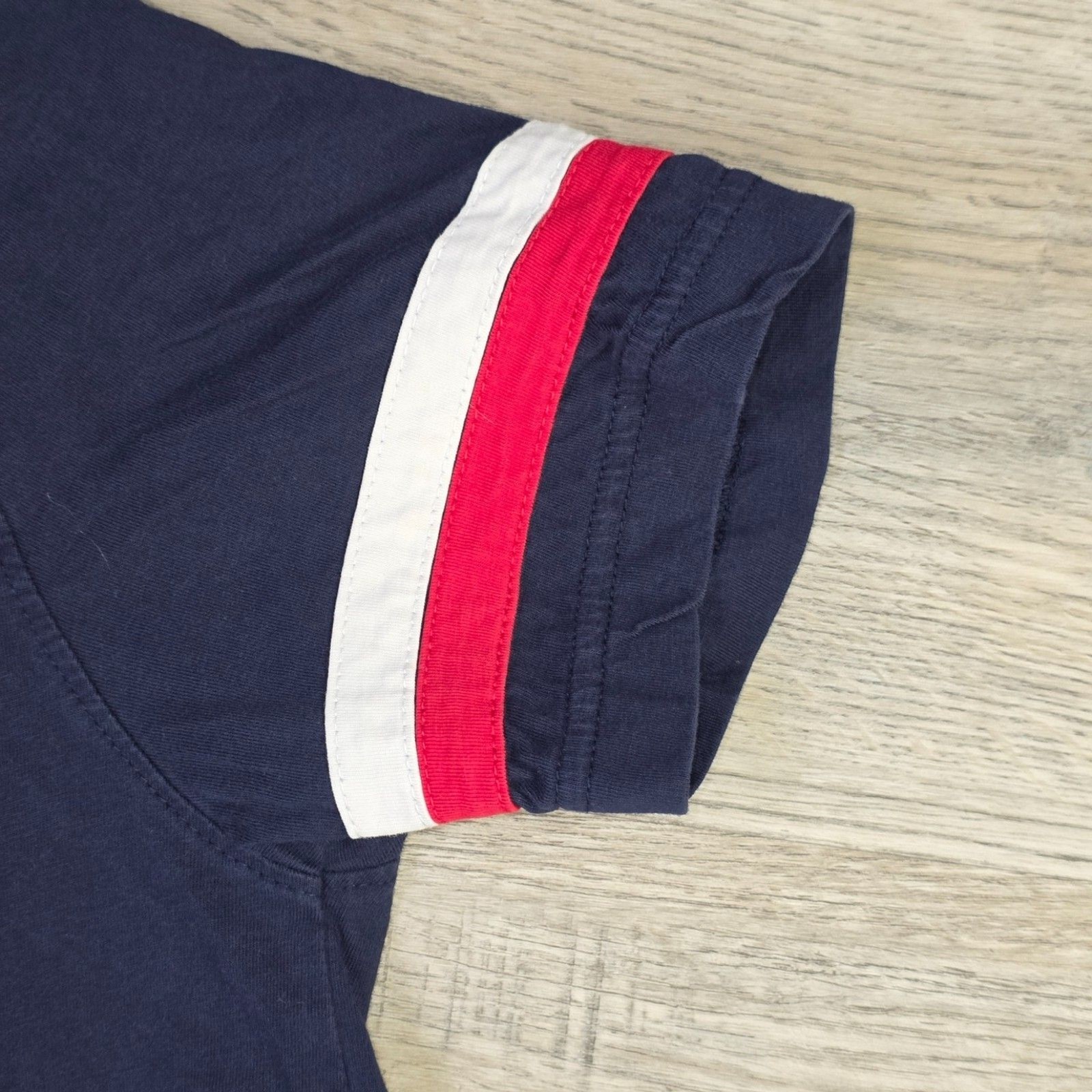 Fila Logo T-Shirt Men's Small Navy Blue Red White Striped Athletic Tee Cotton gallery