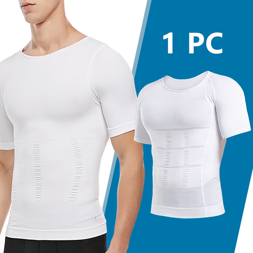2/1PCS Men Body Shaper Slimming Tummy Vest Compression Shirt Tank Top Shapewear
