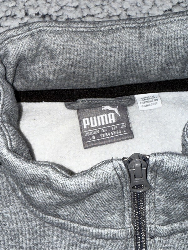 Puma Mens Large Gray Long Sleeve Full Zip Mock Neck Active Casual Top Jacket gallery