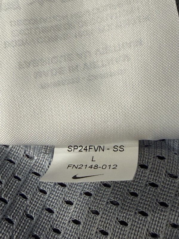 Nike Air Baseball Top Mens L Wolf Grey Button Jersey FN2148-012 NWT gallery
