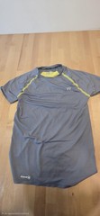 Russell Dri-Power 360 Shirt Mens Small Gray Yellow Raglan Running Top Athletic
