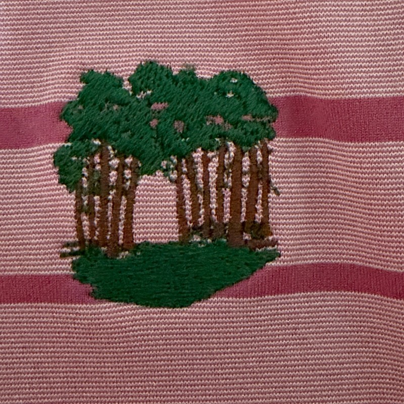 Peter Millar Pink Striped Performance Polo Shirt Men's Large Golf Stretch gallery