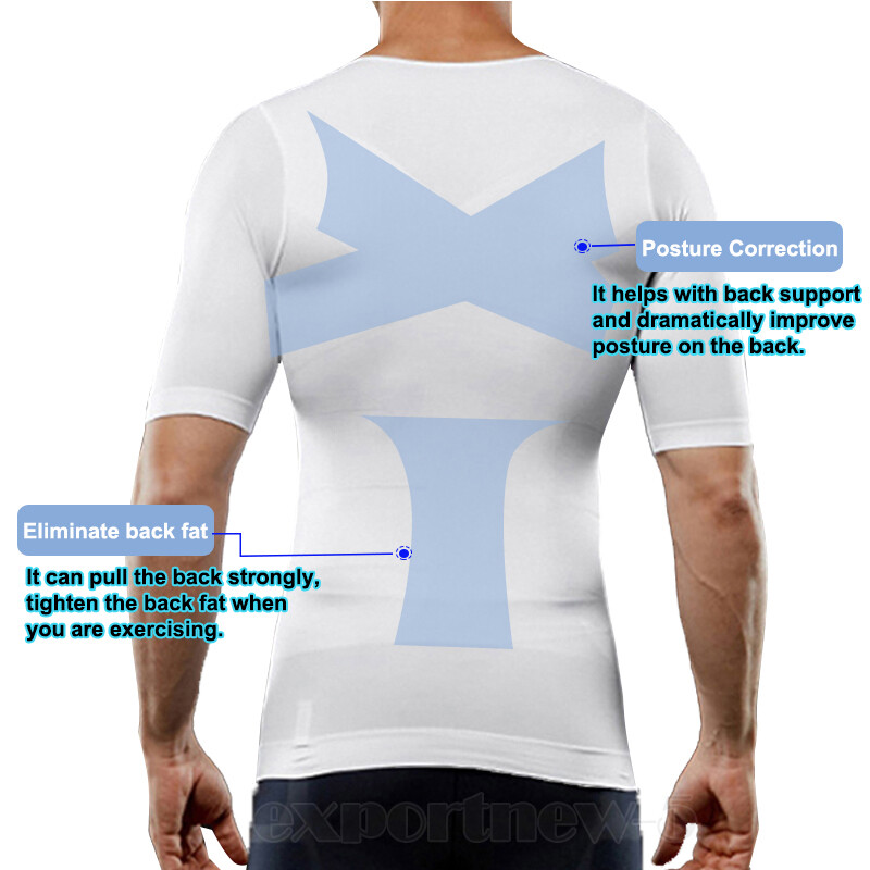 Men's Slimming Body Shaper Posture Corrector Abdomen Compression Shirt Vest Tops gallery
