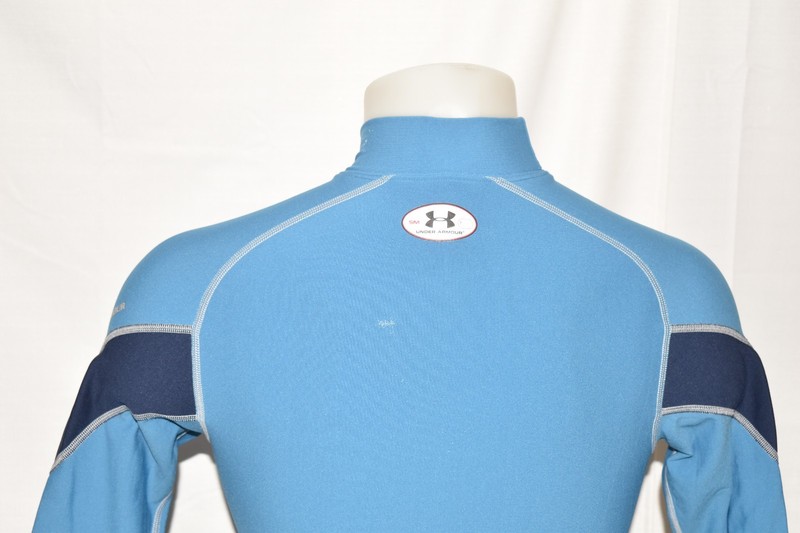 UNDER ARMOUR Small Men's L/S Nylon Blend Tjight Fit Mock Neck Pullover Blue gallery