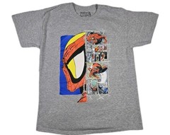 Mens Amazing SpiderMan Short Sleeve T Shirt Large Marvel Advengers Gray