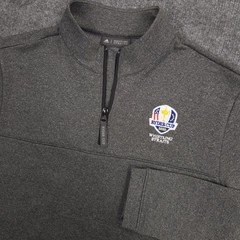 Adidas x Whistling Straits 1/4 Zip Pullover Mens S Dark Gray 2020 Ryder Cup Golf