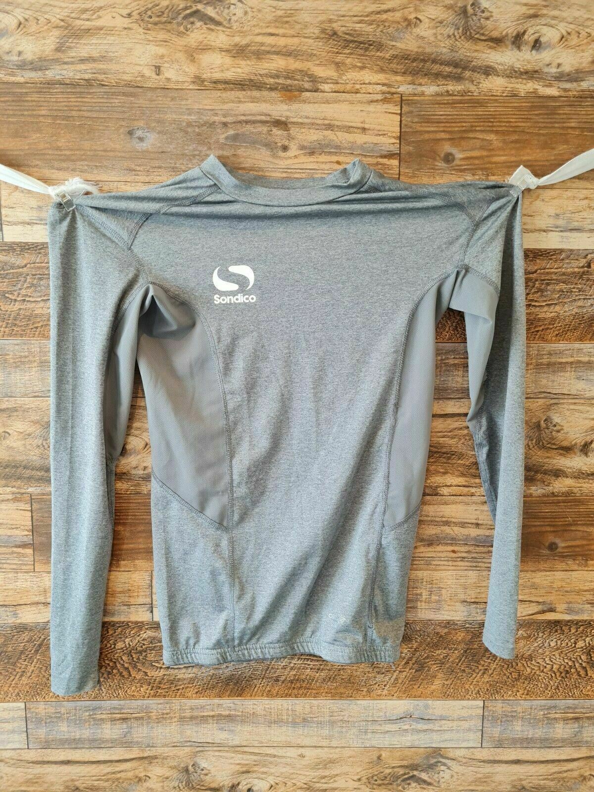 Sondico Men's Grey Long Sleeve Athletic Base Layer Training Top XS Gym Wear gallery