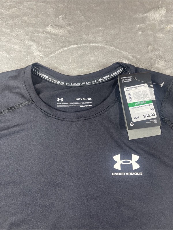 Under Armour HeatGear Compression Long Sleeve Black Shirt Size L 1361524 NWT gallery