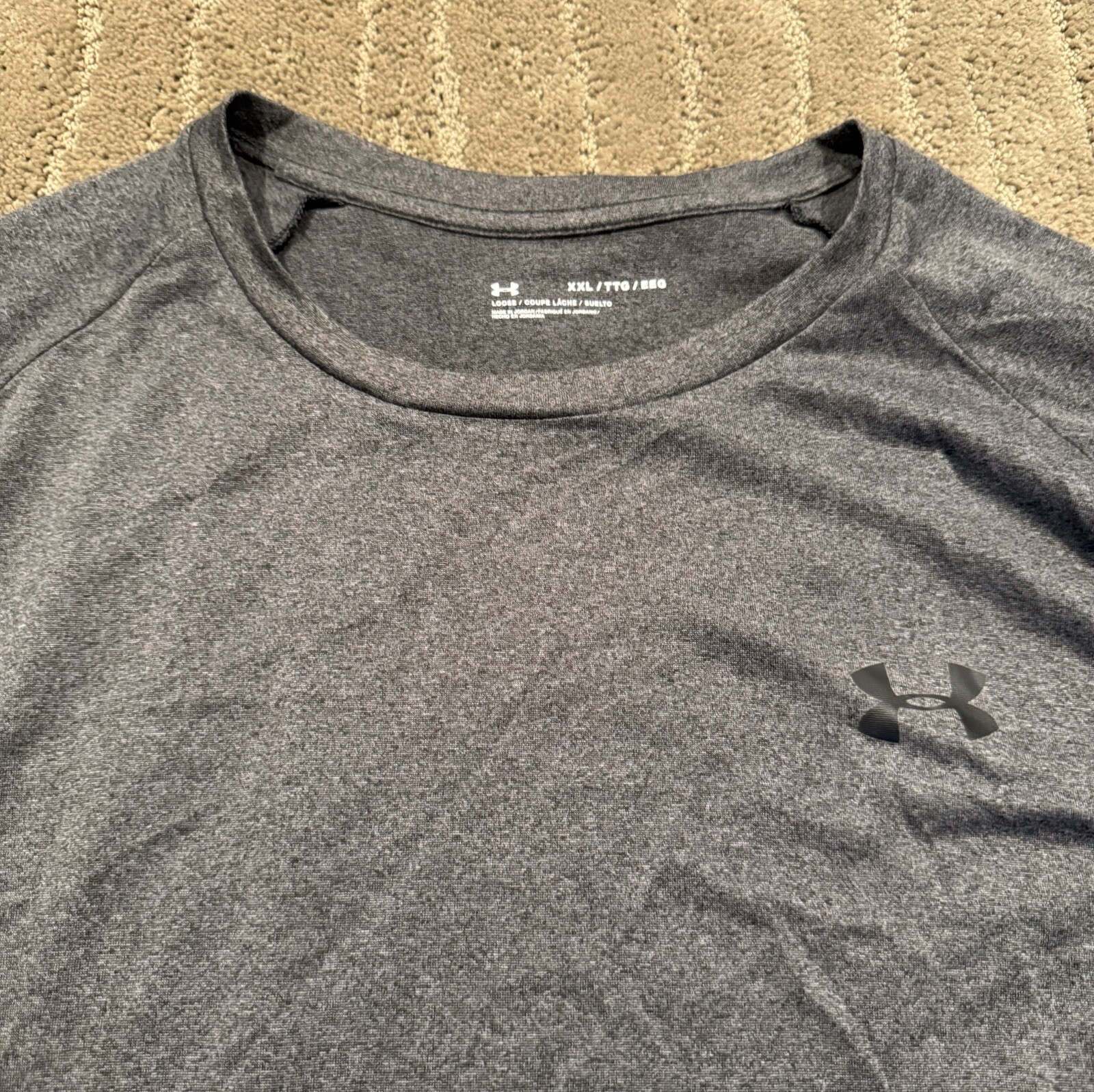 Under Armour Youth Men UA Tech Long Sleeve Pullover Shirt Heather Gray Size XXL gallery