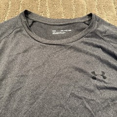 Under Armour Youth Men UA Tech Long Sleeve Pullover Shirt Heather Gray Size XXL