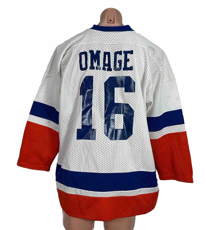 Vintage 90s Mesh Knit Nassau County Lions #16 OMAGE Hockey Jersey NWOT mens XL gallery