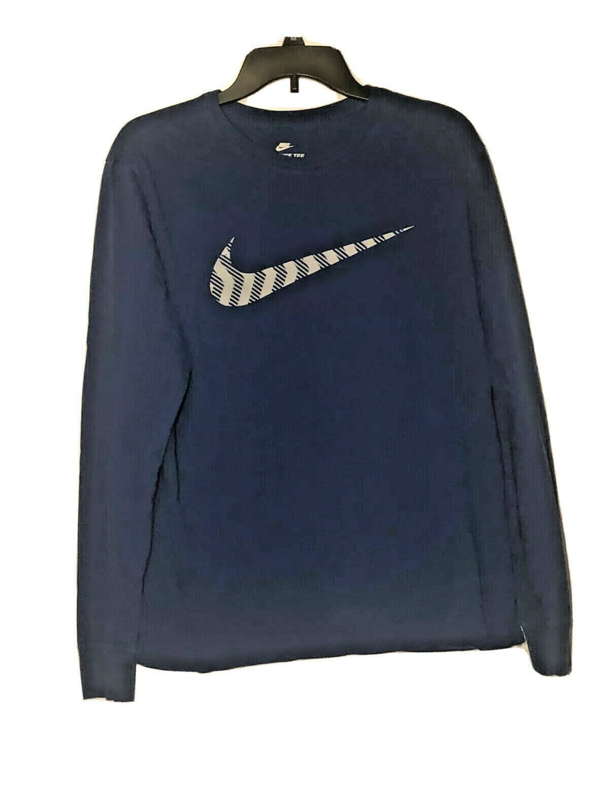THE NIKE TEE BLUE TOP LONG SLEEVE GRAY SWISH T-SHIRT TOP MEN'S Large L gallery