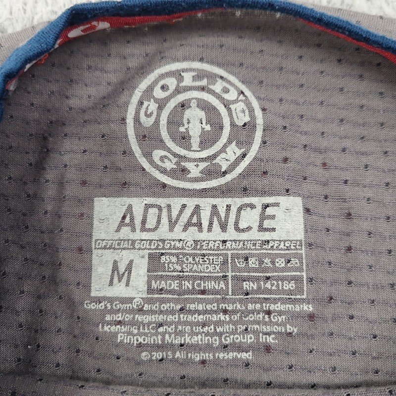Gold's Gym Shirt Mens Medium Gray Performance 1965 Graphic gallery