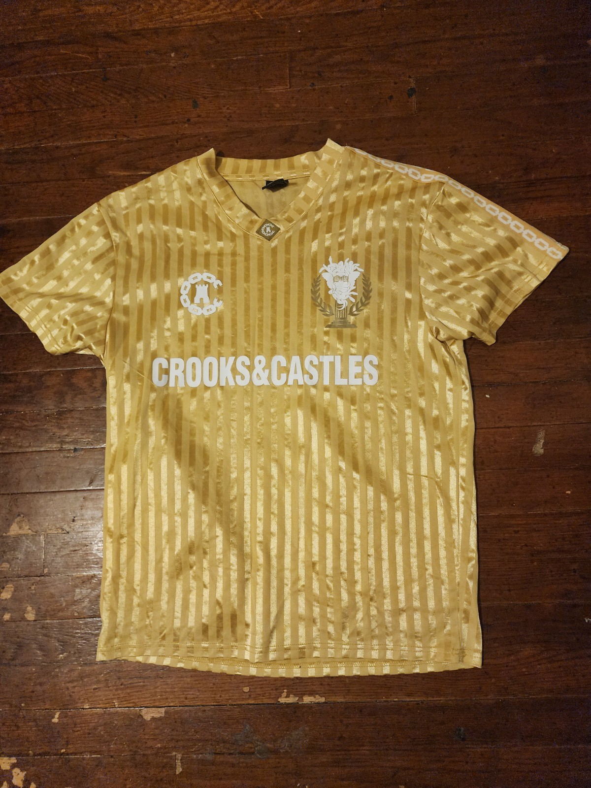 Crooks And Castles Men's Sz Medium Gold Soccer Jersey gallery