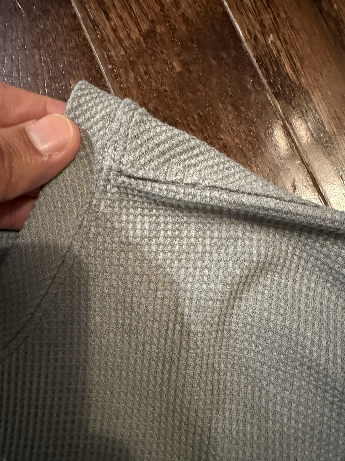 lululemon Gray Henley Long Sleeve Waffle Knit T-Shirt Lightweight Men's L gallery