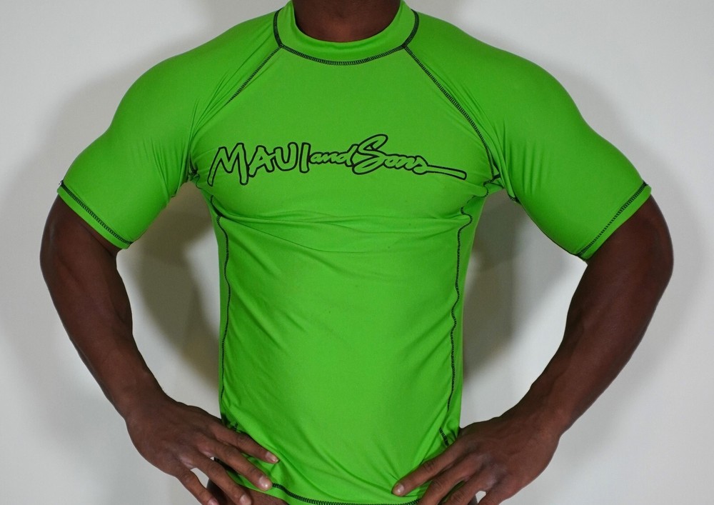 MEN'S BRIGHT GREEN NYLON SHIRT LARGE
