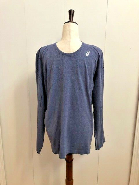 Asics Men's Athletic Shirt ASX Seamless LS Long Sleeve True Navy HTHR Size: L gallery