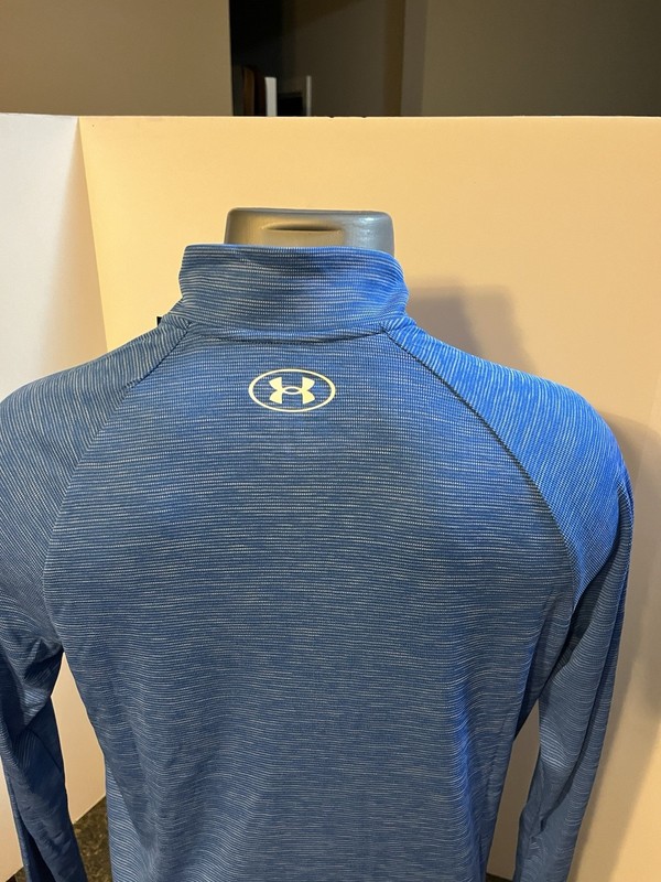 Under Armour Men’s LS 1/4 Zip Pullover Blue Striped Small Polyester - NWT gallery
