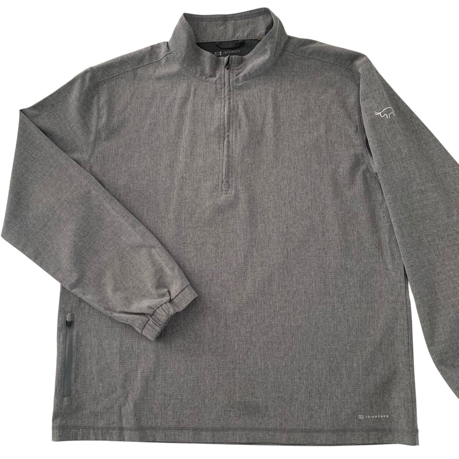 7 Diamonds Oxygenate Mens XL Grey 1/4 Zip Pullover Anti-Odor Quick Dry Stretch gallery