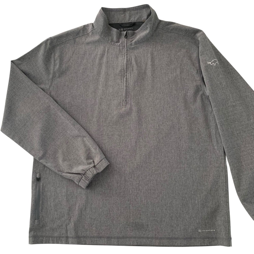 7 Diamonds Oxygenate Mens XL Grey 1/4 Zip Pullover Anti-Odor Quick Dry Stretch