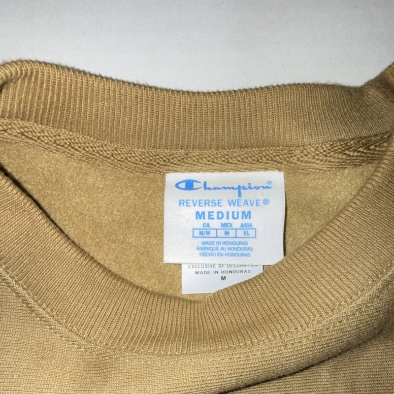 Champion Reverse Weave Men's Tan M Cotton Crew Neck Long Sleeve Sweatshirt gallery