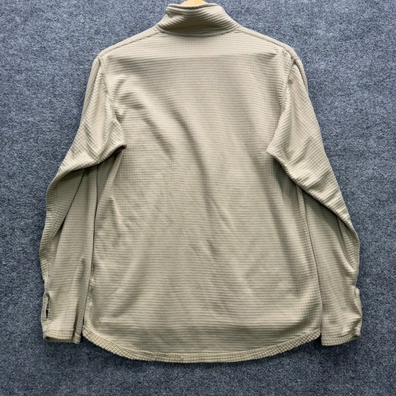 US Army Polartec Thermal Top Men's Size M Tan Half Zip Cold Weather Base Layer gallery